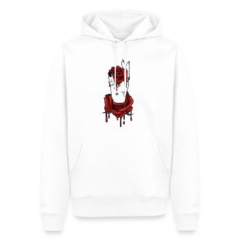 Esthétique Dark Pattern Main Saignement Tenant Rose - Sweat à capuche Premium bio Homme - blanc - Devant - Nico (187cm)