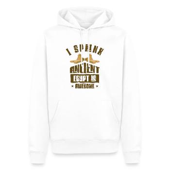Mythe égyptien Symboles hiéroglyphes anciens - Sweat à capuche Premium bio Homme - blanc - Devant - Nico (187cm)
