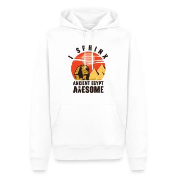 Mythe égyptien Symboles hiéroglyphes anciens - Sweat à capuche Premium bio Homme - blanc - Devant - Nico (187cm)