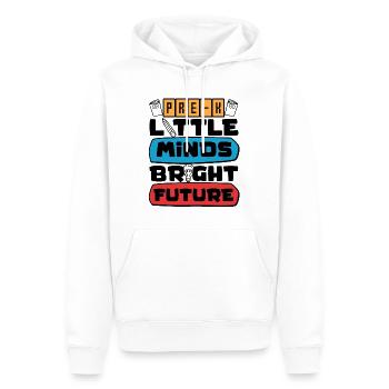 Enfants d’âge préscolaire Retour à l’école Little Minds Bright - Sweat à capuche Premium bio Homme - blanc - Devant - Nico (187cm)