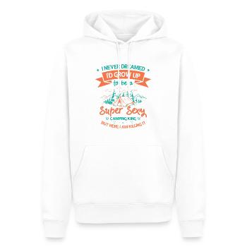 Ich hätte mir nie träumen lassen, dass ich mal - Männer Premium Bio Hoodie - Weiß - Vorne - Nico (187cm)