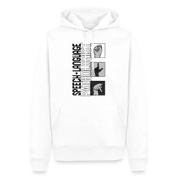 Sprache Sprache Pathologe Hemd, Rede - Männer Premium Bio Hoodie - Weiß - Vorne - Nico (187cm)