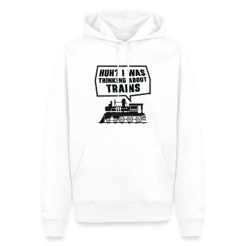 Zuglokomotive Transport Eisenbahnbegeisterte - Männer Premium Bio Hoodie - Weiß - Vorne - Nico (187cm)