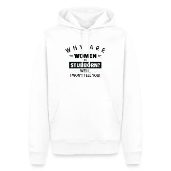 Drôles de femmes si têtues Entêtement hilarant - Sweat à capuche Premium bio Homme - blanc - Devant - Nico (187cm)