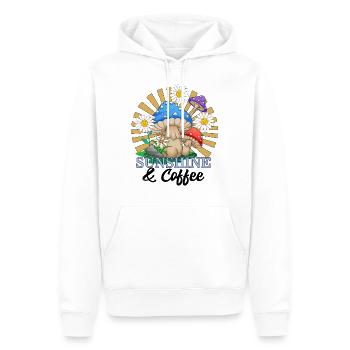 Sunshine and Coffee Shirt, Summer Shirts For - Men’s Premium Organic Hoodie - white - Front - Nico (187cm)