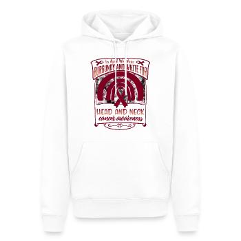 Chemise cancer de la tête et du cou, en avril nous portons - Sweat à capuche Premium bio Homme - blanc - Devant - Nico (187cm)