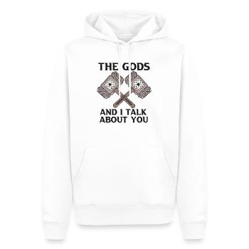 Ceci Les dieux et moi parlons de vous Viking Norse - Sweat à capuche Premium bio Homme - blanc - Devant - Nico (187cm)