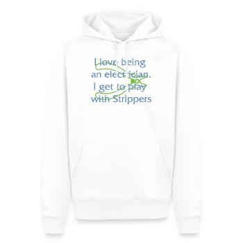 Elektriker-Shirt, ich liebe es, Elektriker zu sein - Männer Premium Bio Hoodie - Weiß - Vorne - Nico (187cm)