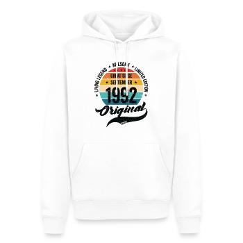 Retro 30 Jahre September 1992 Geburtstag Vintage - Männer Premium Bio Hoodie - Weiß - Vorne - Nico (187cm)