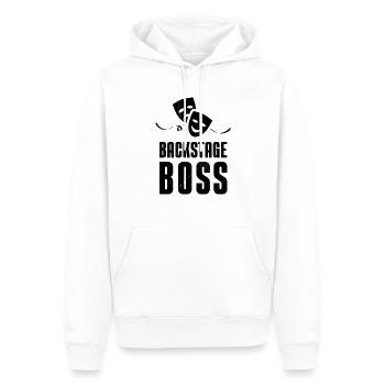 Theater Bühne Backstage Boss Crew Bühnentechniker - Männer Premium Bio Hoodie - Weiß - Vorne - Nico (187cm)
