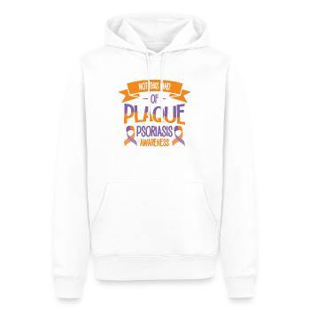 Psoriasis Warrior Plaque Lavendel Orange Ribbon - Männer Premium Bio Hoodie - Weiß - Vorne - Nico (187cm)