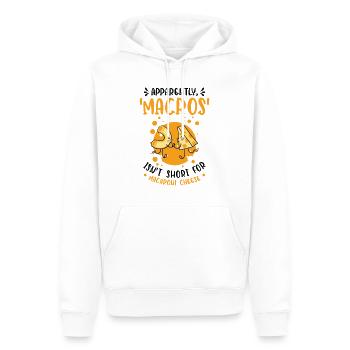 Keto Macros Dietitian Macaroni & Cheese - Men’s Premium Organic Hoodie - white - Front - Nico (187cm)