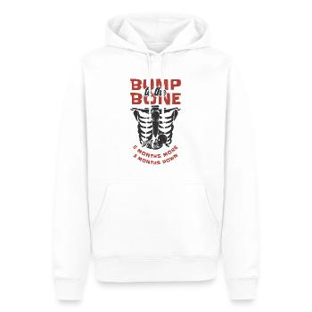 Grossesse Halloween Bump To The Bone - Sweat à capuche Premium bio Homme - blanc - Devant - Nico (187cm)