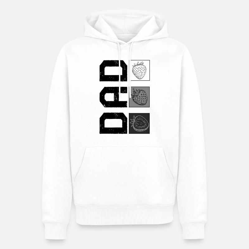 Erdbeerhemd, Papa Erdbeer-Tee, Vaters - Männer Premium Bio Hoodie - Weiß