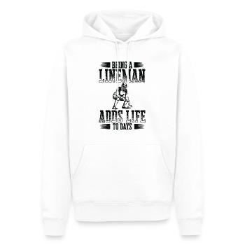Football Lineman Leben Spieler Sport - Männer Premium Bio Hoodie - Weiß - Vorne - Nico (187cm)