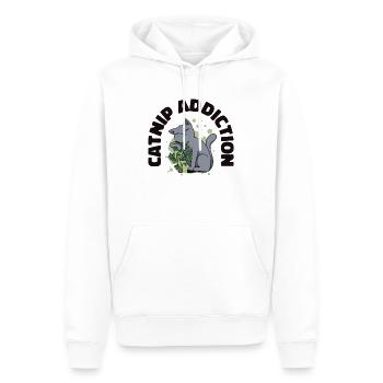 Dépendance à l’herbe à chat Propriétaire de chat Animal de compagnie - Sweat à capuche Premium bio Homme - blanc - Devant - Nico (187cm)