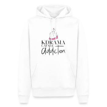 Kdrama Addiction Binge Regarder le drame coréen - Sweat à capuche Premium bio Homme - blanc - Devant - Nico (187cm)