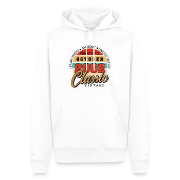 Retro 20 Jahre Oktober 2002 Geburtstag Vintage - Männer Premium Bio Hoodie - Weiß - Vorne - Nico (187cm)