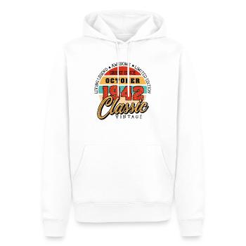 Retro 80 Jahre Oktober 1942 Geburtstag Vintage - Männer Premium Bio Hoodie - Weiß - Vorne - Nico (187cm)