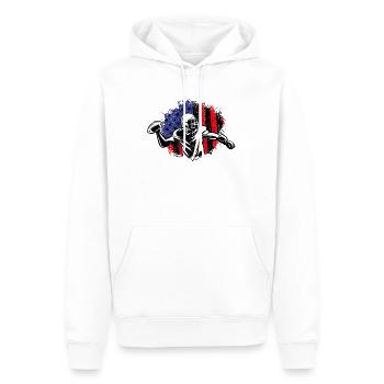 American Football Flag Patriotic Sports Football - Men’s Premium Organic Hoodie - white - Front - Nico (187cm)