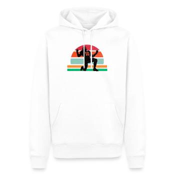 Sport de football américain vintage rétro - Sweat à capuche Premium bio Homme - blanc - Devant - Nico (187cm)