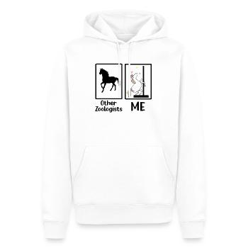 Zoologiste Licorne Mythique Zoo Animaux Zoologie - Sweat à capuche Premium bio Homme - blanc - Devant - Nico (187cm)