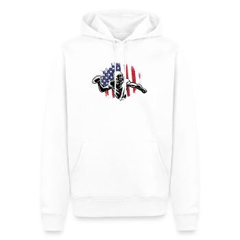 Football américain Drapeau Sports patriotiques - Sweat à capuche Premium bio Homme - blanc - Devant - Nico (187cm)