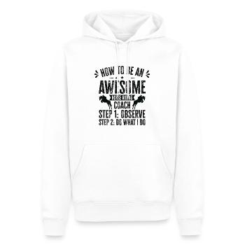 Comment devenir un excellent entraîneur pour l’équitation - Sweat à capuche Premium bio Homme - blanc - Devant - Nico (187cm)
