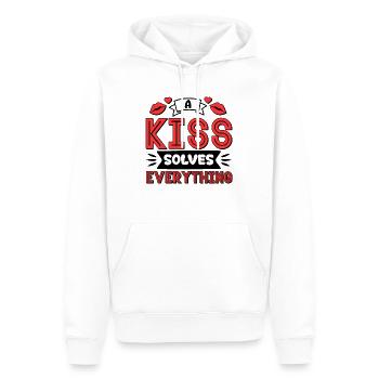 Problème Kissing Solution Relation Partenaire Baiser - Sweat à capuche Premium bio Homme - blanc - Devant - Nico (187cm)
