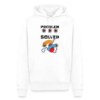 Problemlösung Katze Feline Katzenhalter Haustier - Männer Premium Bio Hoodie - Weiß - Vorne - Nico (187cm)