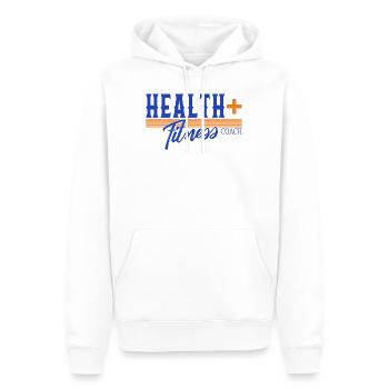 Health Fitness Coach Shirt, Instruktor Workout - Männer Premium Bio Hoodie - Weiß - Vorne - Nico (187cm)