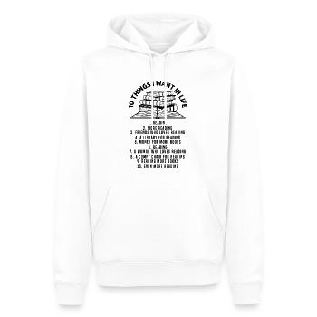 Lesen Buch Literatur Bücherwurm Lernen - Männer Premium Bio Hoodie - Weiß - Vorne - Nico (187cm)