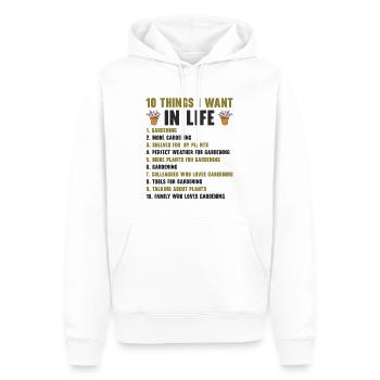 Gartenarbeit Landwirt Pflanzung Gärtner - Männer Premium Bio Hoodie - Weiß - Vorne - Nico (187cm)
