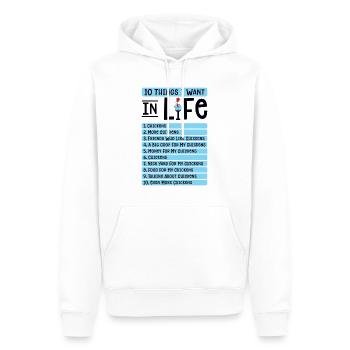 Poulets Agriculture Amateurs de poulets Ferme - Sweat à capuche Premium bio Homme - blanc - Devant - Nico (187cm)
