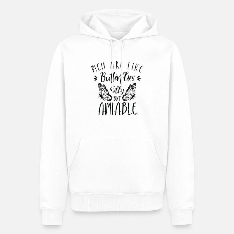 Papillon céleste Silly Men - Sweat à capuche Premium bio Homme - blanc
