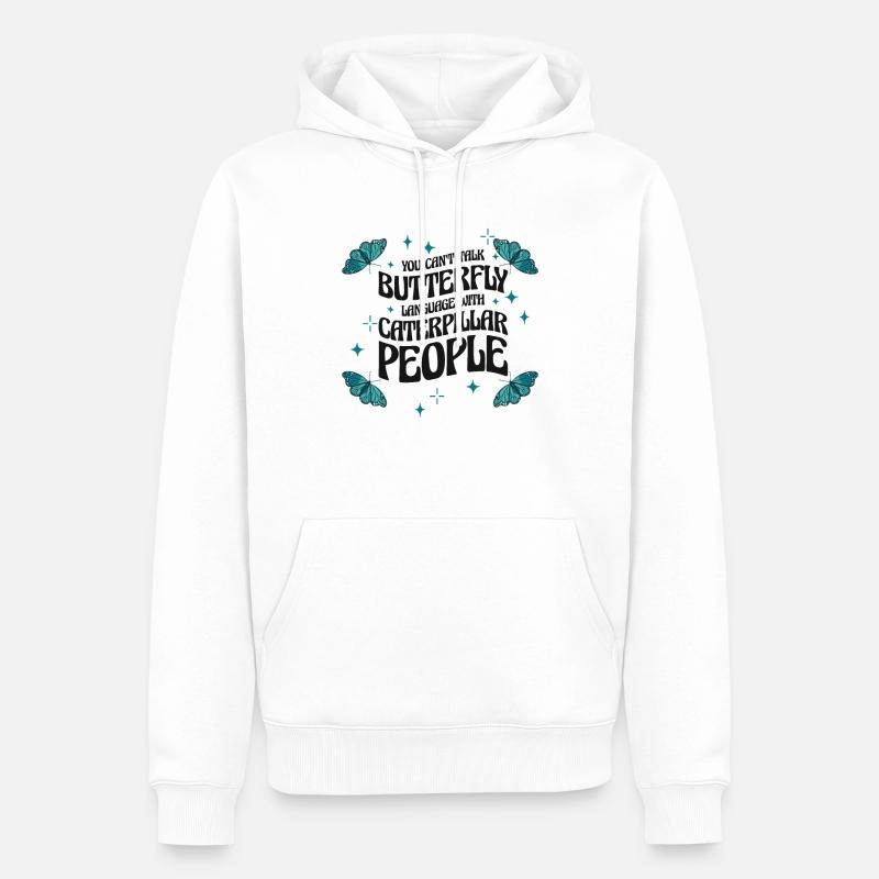 Art céleste Butterfly Talking - Sweat à capuche Premium bio Homme - blanc