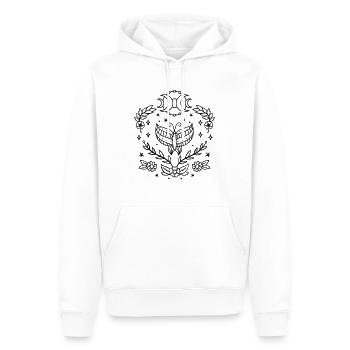 Himmlischer Schmetterling Mond Line Art - Männer Premium Bio Hoodie - Weiß - Vorne - Nico (187cm)