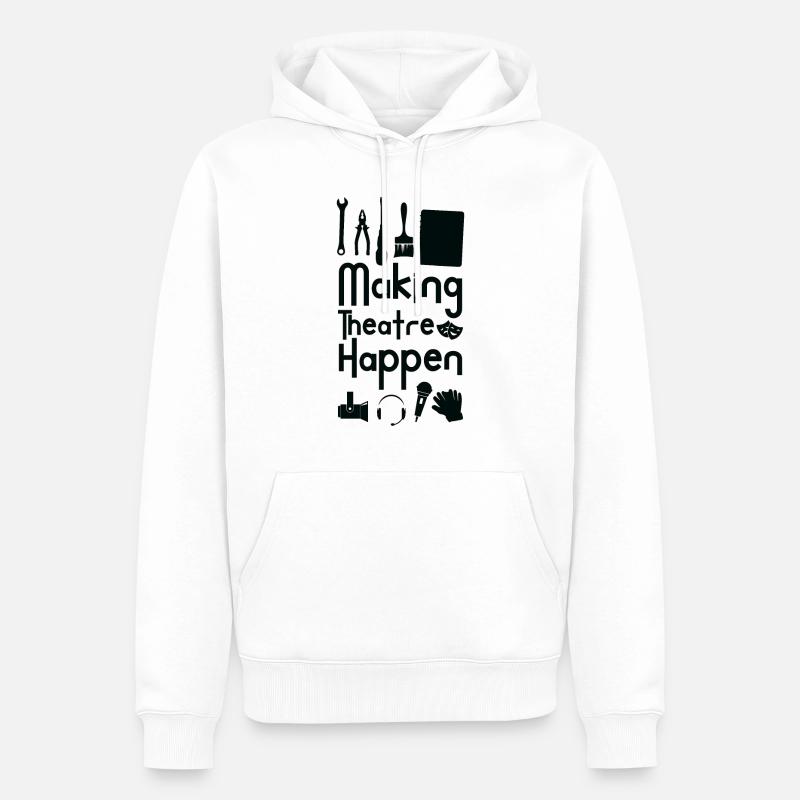 Théâtre Schauspiel Schauspieltechnik Crew - Sweat à capuche Premium bio Homme - blanc