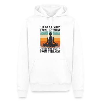 Sérénité Méditation Yoga Fan Spirituel - Sweat à capuche Premium bio Homme - blanc - Devant - Nico (187cm)