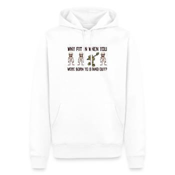 Buntes Skelett beim Dabben unterstützt - Männer Premium Bio Hoodie - Weiß - Vorne - Nico (187cm)