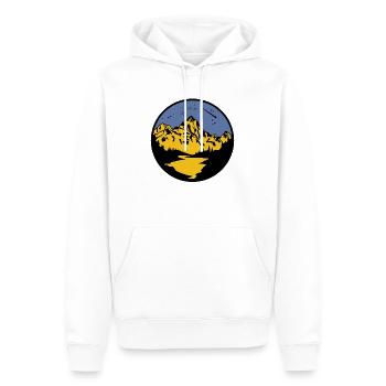 Naturliebhaber Mitternachtshimmel Wandern Camping - Männer Premium Bio Hoodie - Weiß - Vorne - Nico (187cm)
