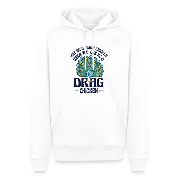 Peacock Positivity Drag Peacock Fan - Sweat à capuche Premium bio Homme - blanc - Devant - Nico (187cm)