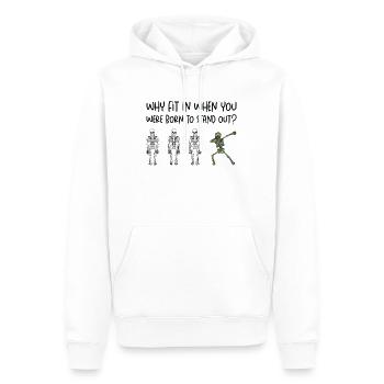 Buntes Skelett beim Dabben unterstützt - Männer Premium Bio Hoodie - Weiß - Vorne - Nico (187cm)