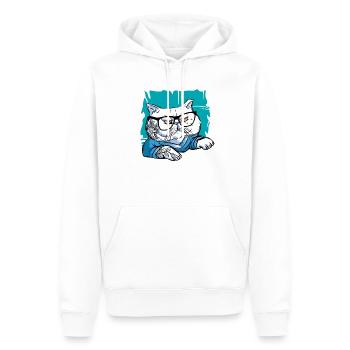 Lunettes élégantes Nerd Persian Cat Beanie - Sweat à capuche Premium bio Homme - blanc - Devant - Nico (187cm)