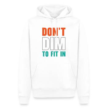 Inspirierender Positivdenker - Männer Premium Bio Hoodie - Weiß - Vorne - Nico (187cm)