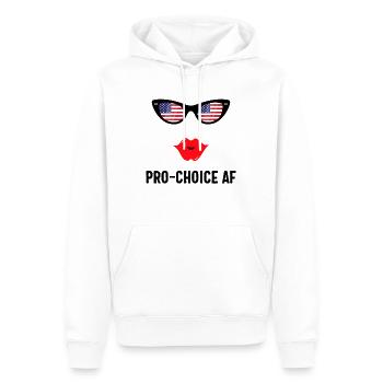 Pro Choice AF Shirt, Unordentliches Dutt, Mittelfinger - Männer Premium Bio Hoodie - Weiß - Vorne - Nico (187cm)