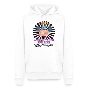 Chemise de positivité, le cerveau est un t-shirt musculaire, cerveau - Sweat à capuche Premium bio Homme - blanc - Devant - Nico (187cm)