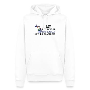 Rien ne me fait peur Mari du Michigan - Sweat à capuche Premium bio Homme - blanc - Devant - Nico (187cm)