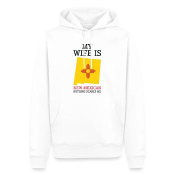 Rien ne me fait peur Nouvelle femme mexicaine Nouveau-Mexique - Sweat à capuche Premium bio Homme - blanc - Devant - Nico (187cm)
