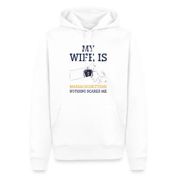 Nichts macht mir Angst Massachusettseine Frau - Männer Premium Bio Hoodie - Weiß - Vorne - Nico (187cm)